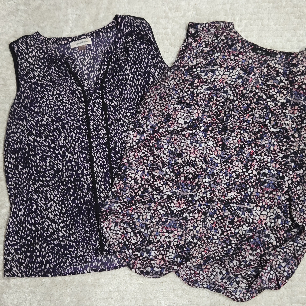 Calvin Klein And Apt 9 Women's Tops - Black and Purple Prints.  2 For 1